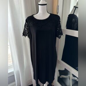 Karl Lagerfeld Black Lace Detail Dress